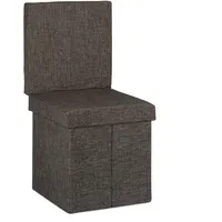 Relaxdays Sitzhocker Faltbar mit Lehne 38 x 73 x 38 cm Braun