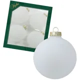 Krebs Glas Lauscha Weihnachtskugeln Uni-Design Mirella Weiß, 8cm