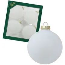 Krebs Glas Lauscha Weihnachtskugeln Uni-Design Mirella Weiß, 8cm
