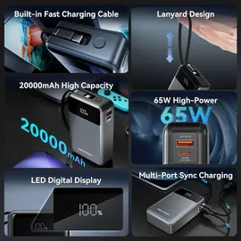 Vention FHYB0 20000 mAh, Schwarz - Schwarz