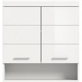 WELLTIME Hängeschrank WELLTIME "SIENA, Breite 74cm, 2 Türen, 1 offenes Fächer, MDF-Front", weiß (weiß, weiß hochglanz), B:74cm H:79cm T:24cm, Holzwerkstoff, Schränke, Hängeschrank, in verschiedenen Farben erhältlich, Badmöbel, Badschrank, Schrank, Bad
