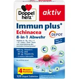 Doppelherz Immun plus Echinacea 8-in-1 Abwehr - Mit Vitamin C, Vitamin D und Zink als Beitrag zur normalen Funktion des Immunsystems - 120 Depot-Tabletten