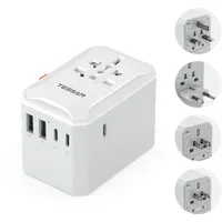 TESSAN Reiseadapter 2500 W Grau 1 St.