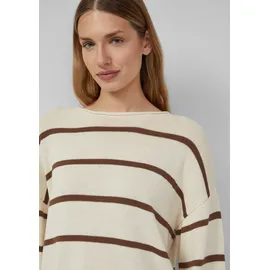 s.Oliver Gestreifter Pullover im Relaxed Fit Beige/Braun 4XL