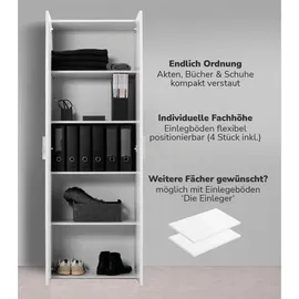 mokebo Schrank in Weiß Der Lange Mehrzweckschrank Allzweckschrank oder Aufbewahrungsschrank