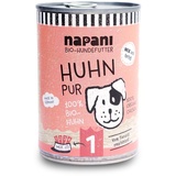 napani Bio-Dosenfutter für Hunde, Huhn pur 400 g Dose