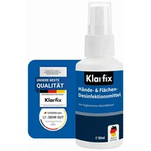 klarfix Hände- & Flächendesinfektionsmittel nach WHO-Rezeptur für Hand, Haut und Flächen I Ideal für unterwegs | Wirksam gegen Bakterien, Pilze & Vire...