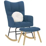vidaXL Schaukelstuhl Blau Schaukelsessel Schaukelsessel mit Hocker 61x78x95 cm Stoff blau