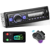 [DAB DAB+] 1 Din Autoradio, Bluetooth, FM Radio, Unterstützung Smartphone Ladefunktion, SD Card, USB, AUX IN, SWC, Digital Media Receiver