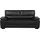 Beliani Sofa 3-Sitzer Vogar Kunstleder Schwarz