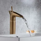 Waschbeckenarmatur, Wasserfall-mischbatterie, Verstellbare Warm- Und Kaltwasser-mischbatterie, Verchromtes Messing