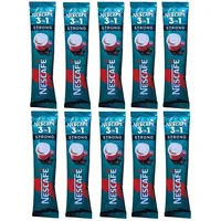 NESCAFE 3 in 1 Strong Instant Kaffee Beutel Packungen - 10 Sticks x je 14g