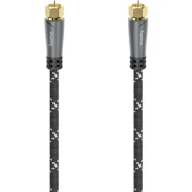 Hama SAT-Anschlusskabel F-Stecker - F-Stecker 1,5 m Schwarz/Grau