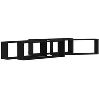 VidaXL Wandregale 4er Set Schwarz Eiche 80x15x26 cm Holzwerkstoff