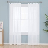 Vorhang Voile Gardinen Transparent für Schiene Stores Schal 242x132 HöhexBreite 2er Set