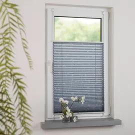 LIEDECO Klemmfix Plissee verspannt 90 x 130 cm grau/ranke