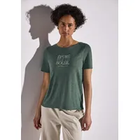 STREET ONE Damen A322697 T-Shirt mit Wording, garden green,