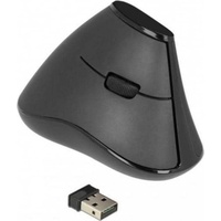 DeLOCK Kabellose ergonomische vertikal optische lautlose 5-Tasten Maus schwarz, USB (12622)