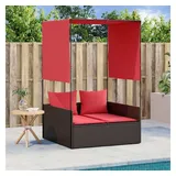 vidaXL Doppelte Sonnenliege 110 x 187 x 110 cm Braun