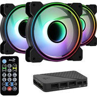 AeroCool Mirage 12 ARGB Pro 3er-Pack, LED-Steuerung, Fernbedienung, 120mm (ACF3-MR10227.11)