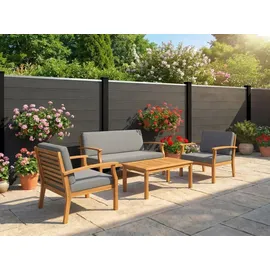 prestige home WPC Sichtschutzzaun Caracas 180 x 900 cm Anthrazit 5 Zaunelemente + 6 Pfosten