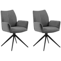 LC Home 2er Set Drehstuhl Esszimmerstuhl Monti Webstoff anthrazit