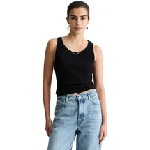 Marc O'Polo DENIM Damen, Tanktop mit Stretch-Anteil gerippt, schwarz, (Black), XXS - XXS