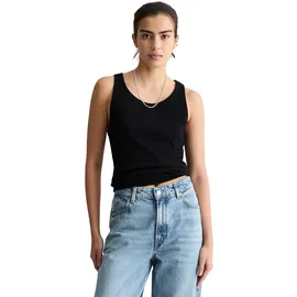 Marc O'Polo DENIM Damen, Tanktop mit Stretch-Anteil gerippt, schwarz, (Black), XXS - XXS