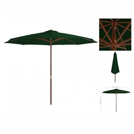 vidaXL Sonnenschirm mit Holzmast 350 cm Grün