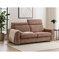 Beautysofa Schlafsofa Pavarti modernes Sofa mit italienischem Klappmechanismus und Matratze, mit Bettkasten, verstellbaren Kopfstützen und Schlaffunktion, in 3 Größen & 8 Farben braun 194 cm x 105 cm x 100 cm