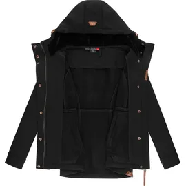Ragwear Damen Sotfshelljacke Übergangsjacke mit Teddyfleece-Kapuze Yba Intl Black22 Gr. 5XL - 5XL