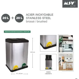 MSV Mülltrennsystem 40 l Schwarz
