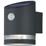 meineWunschleuchte 2er-Set Solar Außenwandleuchten Anthrazit mit Bewegungsmelder, H: 13cm