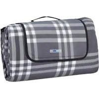 Relaxdays Picknickdecke grau/weiß 200 x 300 cm