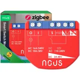 NOUS ZigBee Smart Switch Modul, 1 Kanal, AC 16A/DC 10A, Trockenkontakte, ZigBee 3.0 Hub erforderlich, Kompatibel mit Alexa, Google Assistant, Home Assistant, Tuya Smart Life App