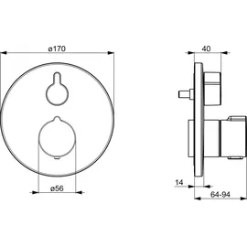 Hansa Home Duscharmatur Einhebelmischer für 1 Verbraucher Chrom 88619045