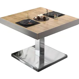 GGM Möbel Bistro Loungetisch 60 x 60 x 41 cm Eiche/Edelstahl