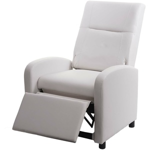 Relaxsessel HWC-H18, Fernsehsessel Sessel, Kunstleder klappbar 99x70x75cm, weiß