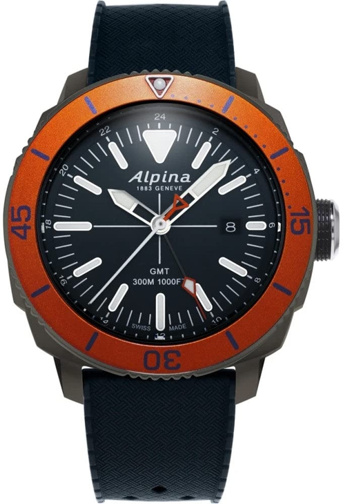 Alpina Herren Analog Quarz Uhr mit Gummi Armband AL-247LNO4TV6