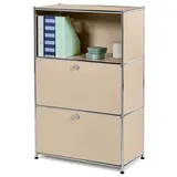 Kommode Metall »CN3« mit 2 Klappen - chrom - beige