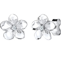 DIAMORE Ohrringe Damen Frangipani Blüte Diamant Blume Blüte in 925 Sterling Silber