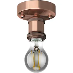ledscom.de Vintage Lampen-Fassung RETRA, bronze, rund + LED Lampe 370lm, extra-warmweiß