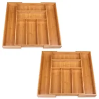 Schramm Schramm® 2 Stück Besteckkasten aus Bambus für Schubladen