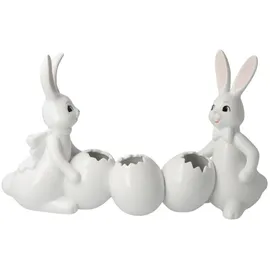 GOEBEL Hasenfigur mit Vase Snow White Porzellan 16 cm