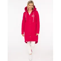 Zwillingsherz Jerseymantel ZWILLINGSHERZ "Küste Meer Moin", Damen, Gr. L/XL, pink (fuchsia), angeraute Sweatware, Obermaterial: 50% Baumwolle, 50% Polyester, Mäntel, mit großem Motiv am Rücken