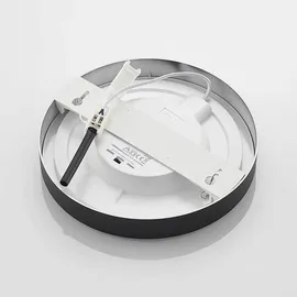 PRIOS LED-Deckenleuchte Edwina, schwarz, 25 cm, CCT, IP44 - Schwarz