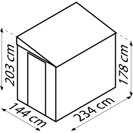 Globel Lean-To 58 1,55 x 2,42 m grün