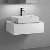 neoro n50 Unterschrank B: 80 cm mit 1 Auszug, Waschtisch B: 58 cm weiß matt, B: 80.5 BN0065WM+BN0412WH+BN0402C1