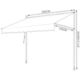 Clanmacy Klemmmarkise Klemmmarkise Markise Balkon UV-beständig wasserdicht 150cm-400cm blau