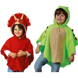 KarnevalsTeufel.de Kinder Dinosaurier Kostüme – Weicher Poncho mit Kapuze, Triceratops oder Drache – Perfekt für kreatives Spielen Überwurf Dino (Grün, 98)